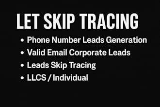 l do real estate skip tracing and llc skip tracing in bulk