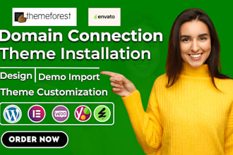 connect domain and install wordpress themes from themeforest or envato elements