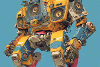draw mecha robot,armor,gundam in anime or realism style