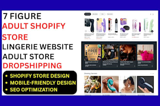 design 7 figure adult shopify store adult toy store adult store lingerie website