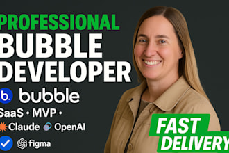 build bubble io mvp saas web app crm marketplace with ai integration