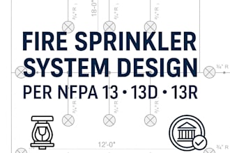 design fire sprinkler system per nfpa 13, 13d, 13r, codes