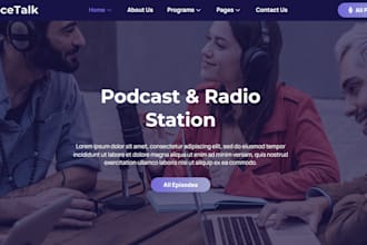 design radio website, radio station, podcast website, artist website, music site