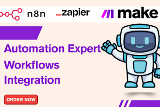 setup workflow automation using n8n zapier make com ai n8n agent n8n expert