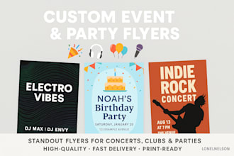 design a concert, club, birthday, event or party flyer