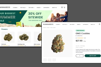 create ecommerce website for cannabis, hemp marijuana, weed, cbd store