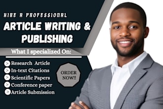 write and publish articles, scientific papers in q1 q2 or peer reviewed journal