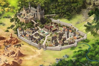 make fantasy map illustration for dnd, novels and games
