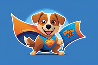 design dog training mascot logo with express delivery