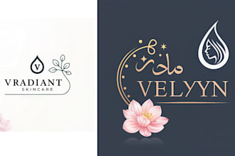 make feminine beauty salon cosmetic eyelash hair extensions and skin care logo