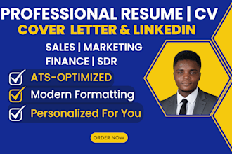 create a b2b sales resume, sdr focused linkedin, and a cover letter