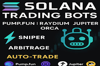 build custom crypto bots on solana for raydium, pumpfun, jupiter, fluxbeam, orca