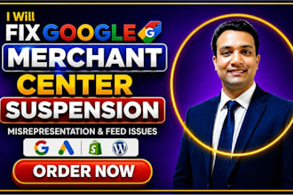 fix google merchant center suspension and merchant center misrepresentation