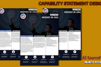 do business, real, capability statement design and flyer