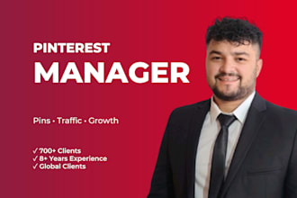 be your pinterest social media manager for SEO pins and traffic growth
