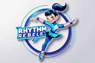 design dance studio mascot logo with unlimited revision