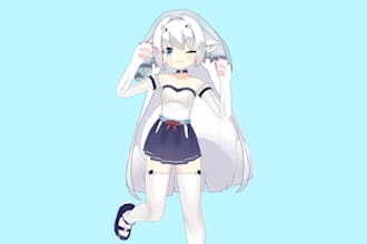 do live 3d 2d chibi anime vtuber character avater model pngtuber mmd arkit