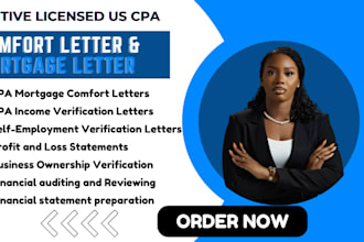 prepare and sign CPA certified financial statement, US CPA audit comfort letter