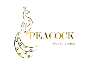 design outstanding line art peacock logo
