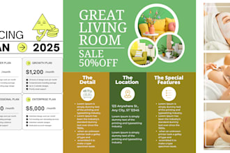 design menu price list sell sheet flyer salon spa clinic gym food service
