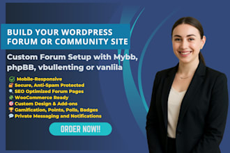 build a custom wordpress forum or community website, buddyboss, phpbb or xenforo
