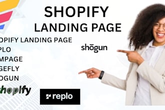 build shopify one product store or landing page with replo, pagefly, gempages