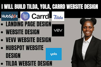 build tilda yola vev carrd hubspot website design create landing page design