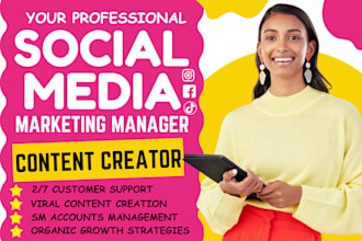 be your social media marketing manager instagram content creator tik tok manager