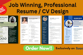 design professional resume, job winning CV, cover letter for you