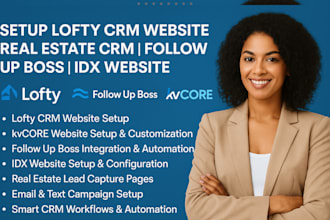 setup lofty crm website, real estate crm, follow up boss, kvcore, idx website