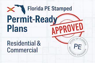 provide florida pe stamped strutural plans for permit approval