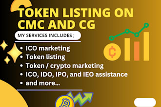 do coin listing, token listing, ico, on coingecko, coinmarketcap, pancakeswap