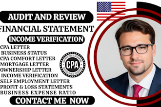 audit and review certified financial statement CPA letter mortgage income letter