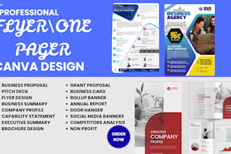 do editable one pager, one sheet price sheet sell sheet fact sheet flyer design