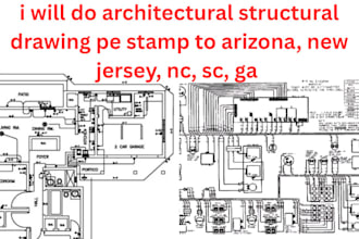do architectural structural drawing pe stamp to arizona, new jersey, nc, sc, ga