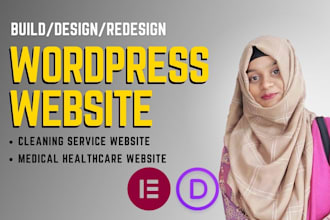 design cleaning and medical website with divi or elementor