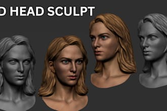 sculpt 3d head model head sculpt head bust 3d face stl files for 3d printing