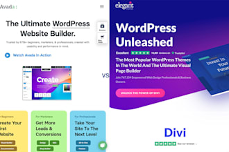 develop wordpress websites by avada, astra, or divi theme