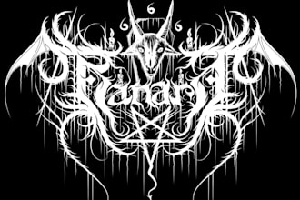 design music, dj, studio record or rock, metal band logo