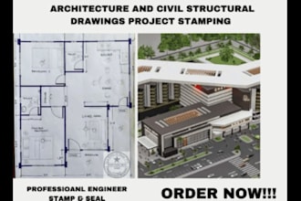 do structural analysis review and stamp civil and structural design steel