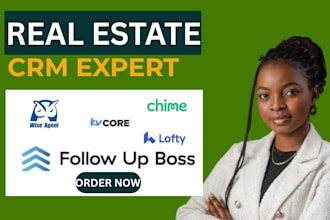 setup lofty CRM website, kvcore, follow up boss chime boldtrail