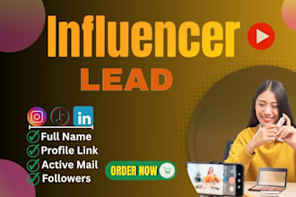 do influencer lead from instagram influencer or youtube and tiktok list