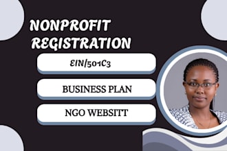 file 501c3, obtain ein, draft bylaws, articles of incorporation, and grant pro