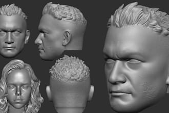 sculpt 3d head model, 3d realisitc head model, 3d face sculpting, 3d head bust