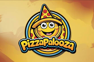 create pizza mascot logo for your business