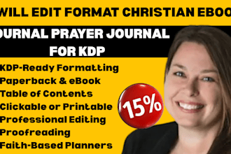 edit format christian ebook daily devotion, journal prayer journal for kdp