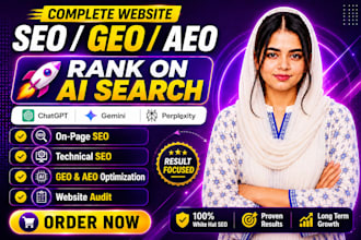 do monthly SEO aeo GEO off page and technical optimization for ai search results