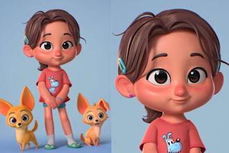 3d cute character pixar style cartoon character animation animal cartoon mascot