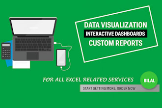 create ms excel dashboards, custom reports and interactive analytics