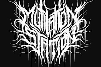 design black death brutal doom metal logo for band